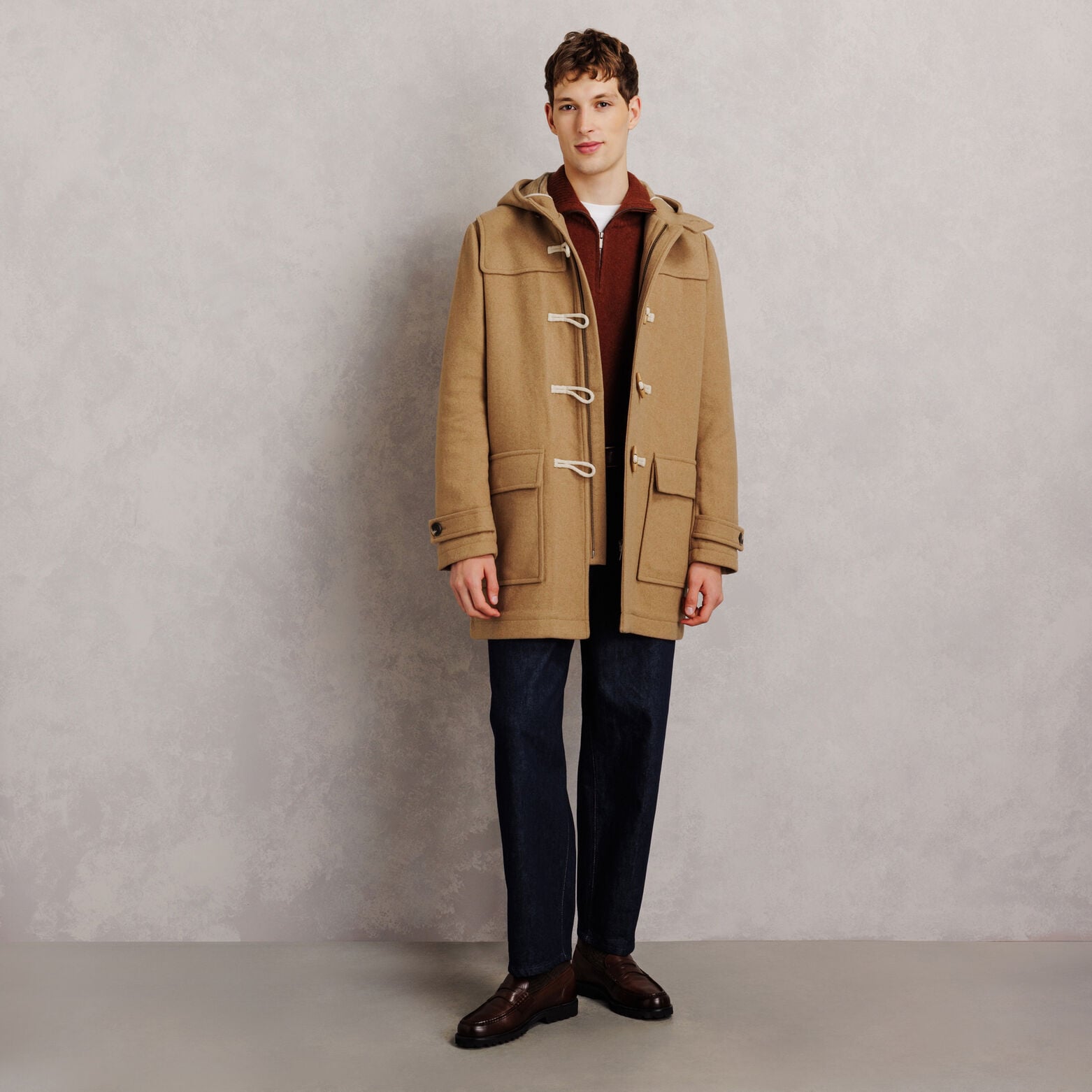 Manteau style duffle-coat avec capuche