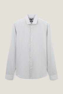 Chemise slim unie coton mati&egrave;re italienne