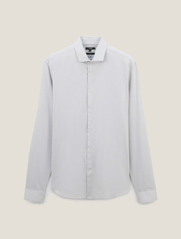 Chemise slim unie coton mati&egrave;re italienne