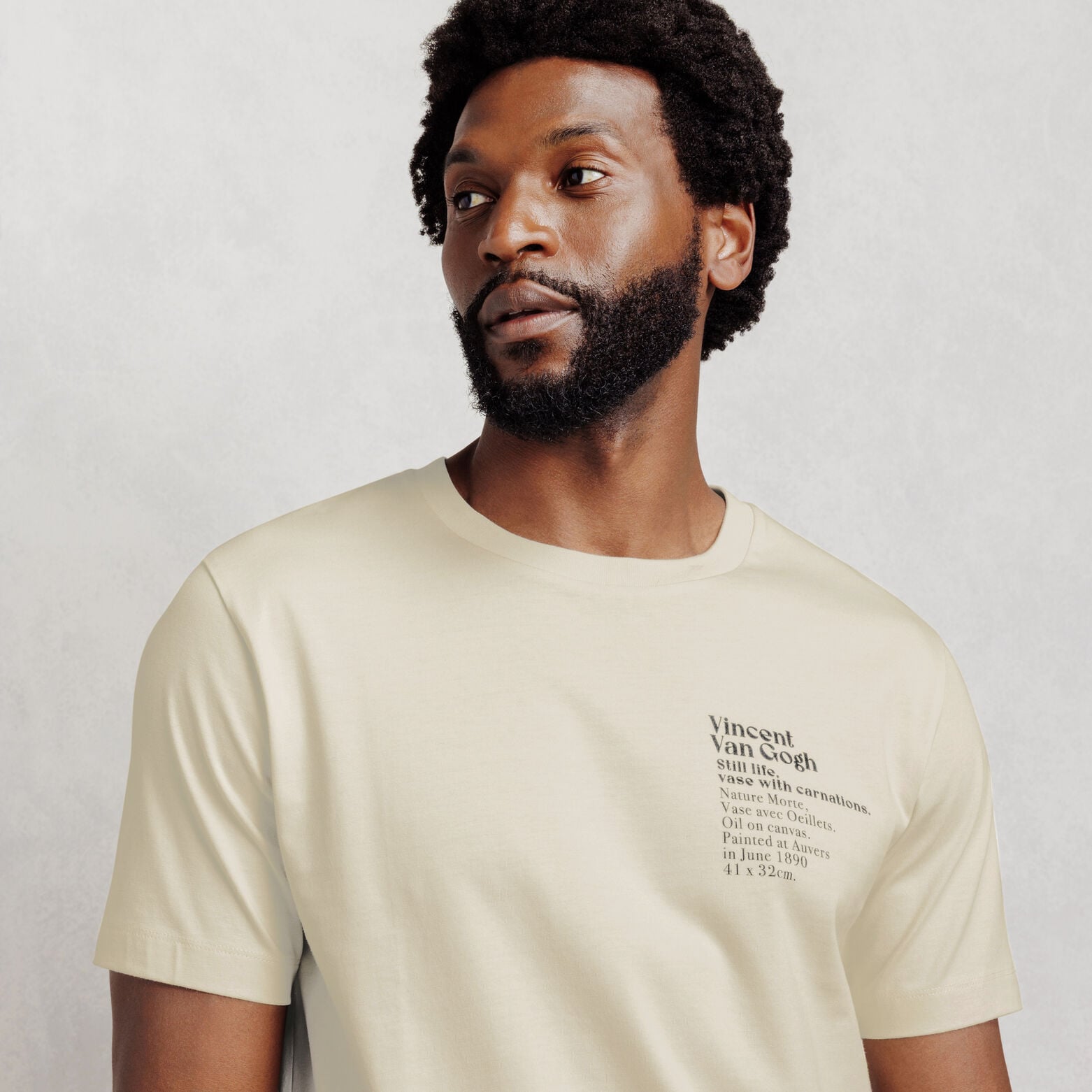 T-shirt met print voor en achter, licentie Van Gog