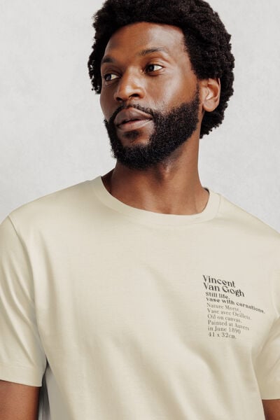T-shirt met print voor en achter, licentie Van Gog