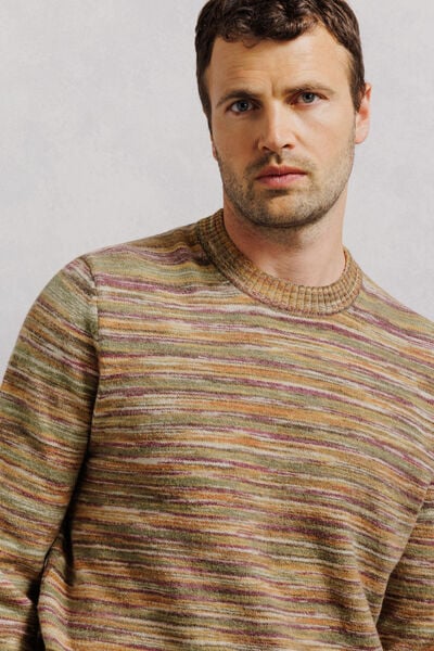 Pull col rond mousseux coton majoritaire
