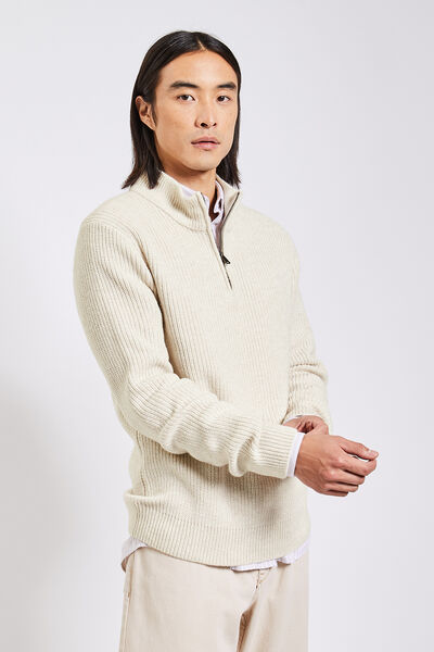 Pull col camionneur Beige