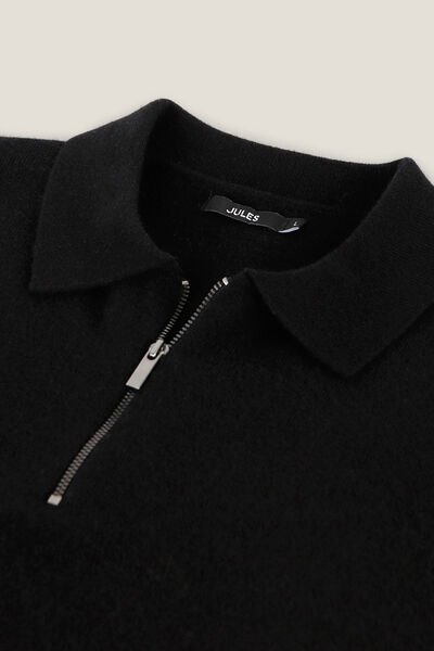 Polo en maille col zipp&eacute;