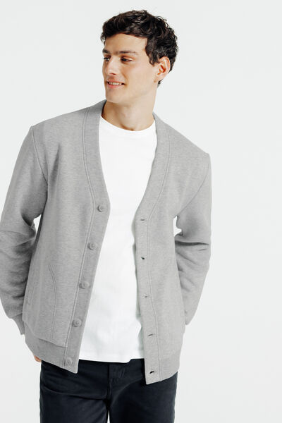 Sweat cardigan &agrave; boutons