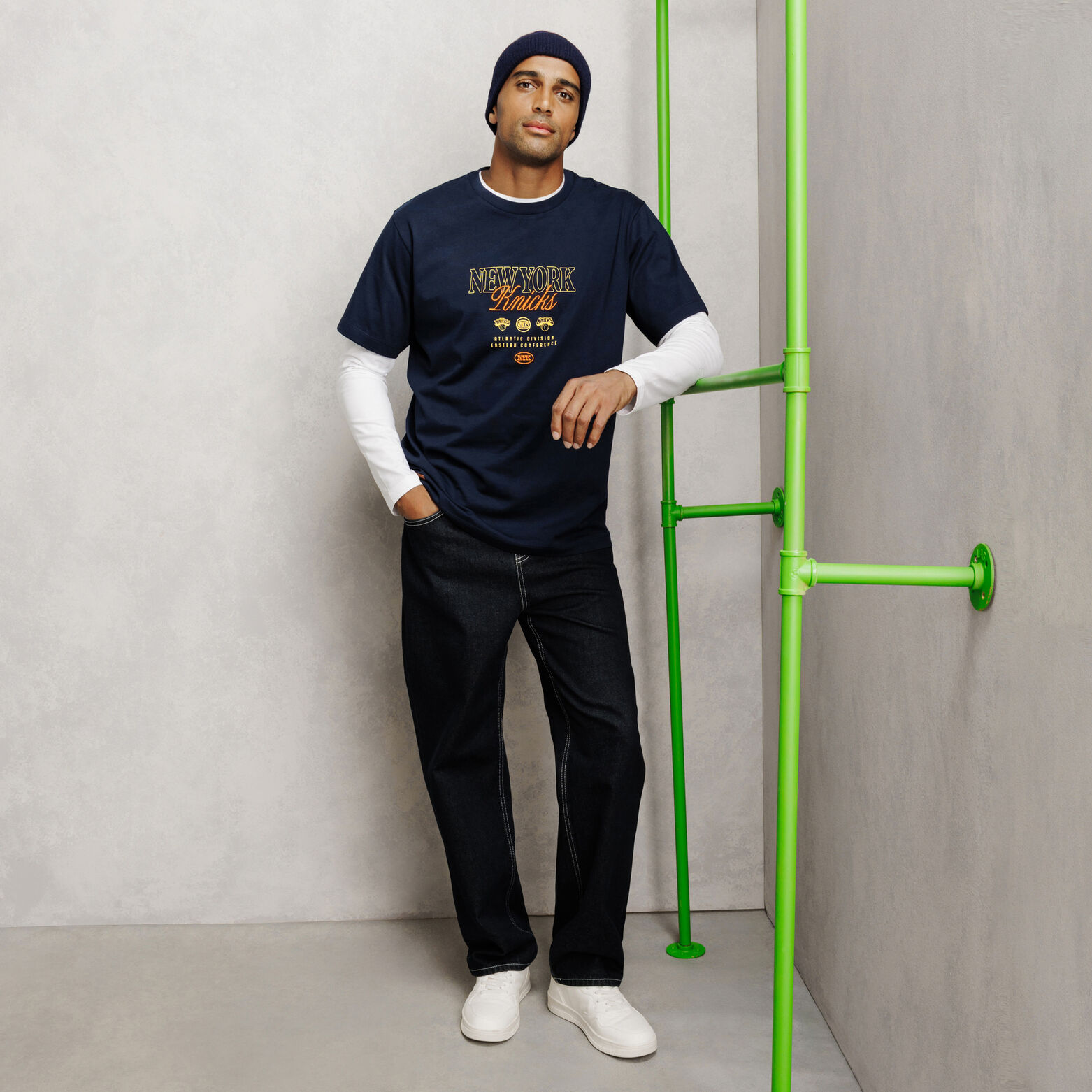 T-shirt met print New York Knicks NBA-licentie