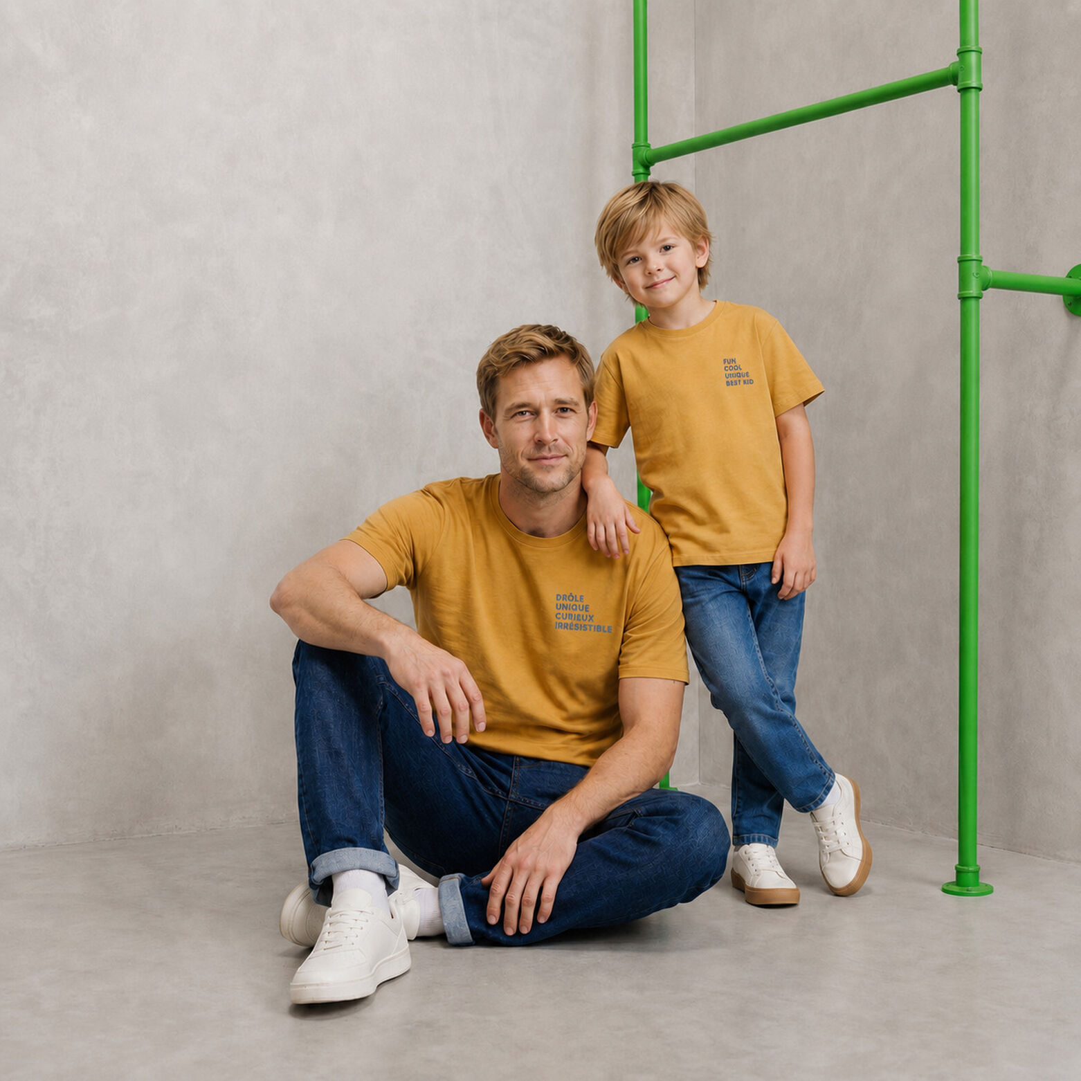 Tee shirt enfant  f&ecirc;te des p&egrave;res imprim&eacute; poitrine