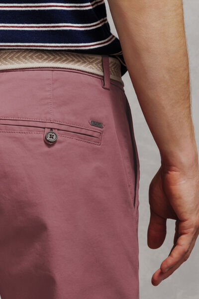 Bermuda chino slim uni avec ceinture