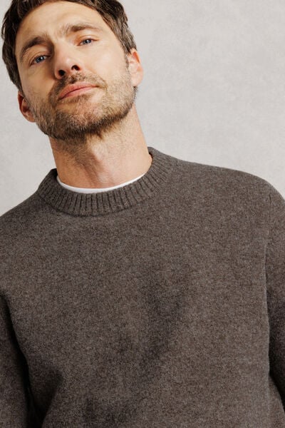 Pull col rond mousseux coton majoritaire