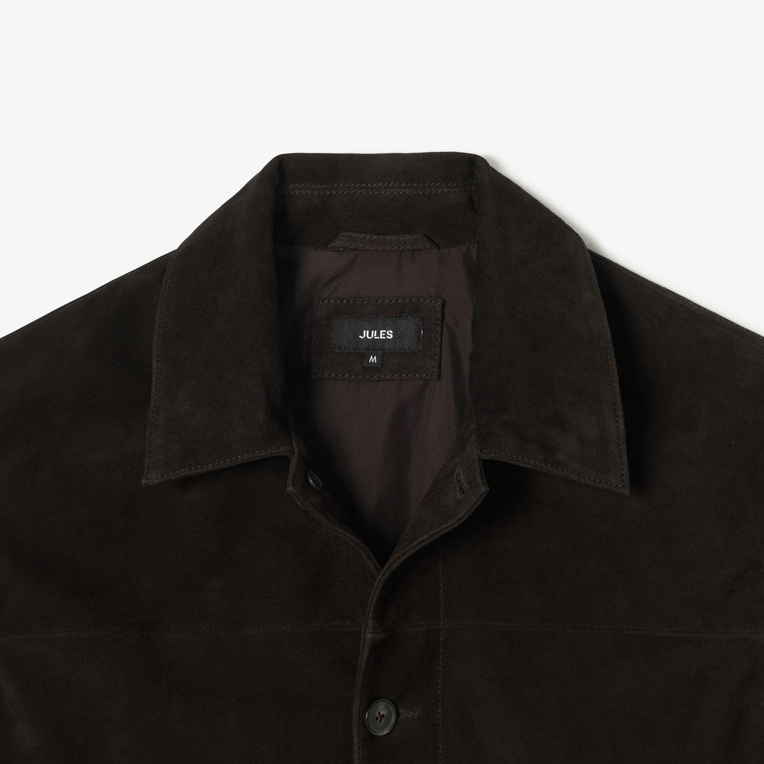 Blouson en cuir col chemise