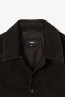 Blouson en cuir col chemise