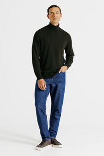 Trui met rolkraag in merinos kasjmier