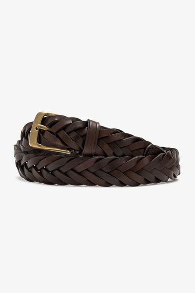 Ceinture cuir tress&eacute;e
