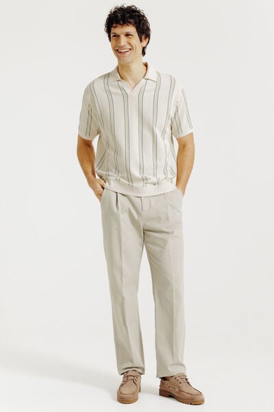 Polo manches courtes ray&eacute; col resort