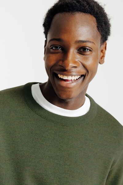 Pull laine col rond Made In France