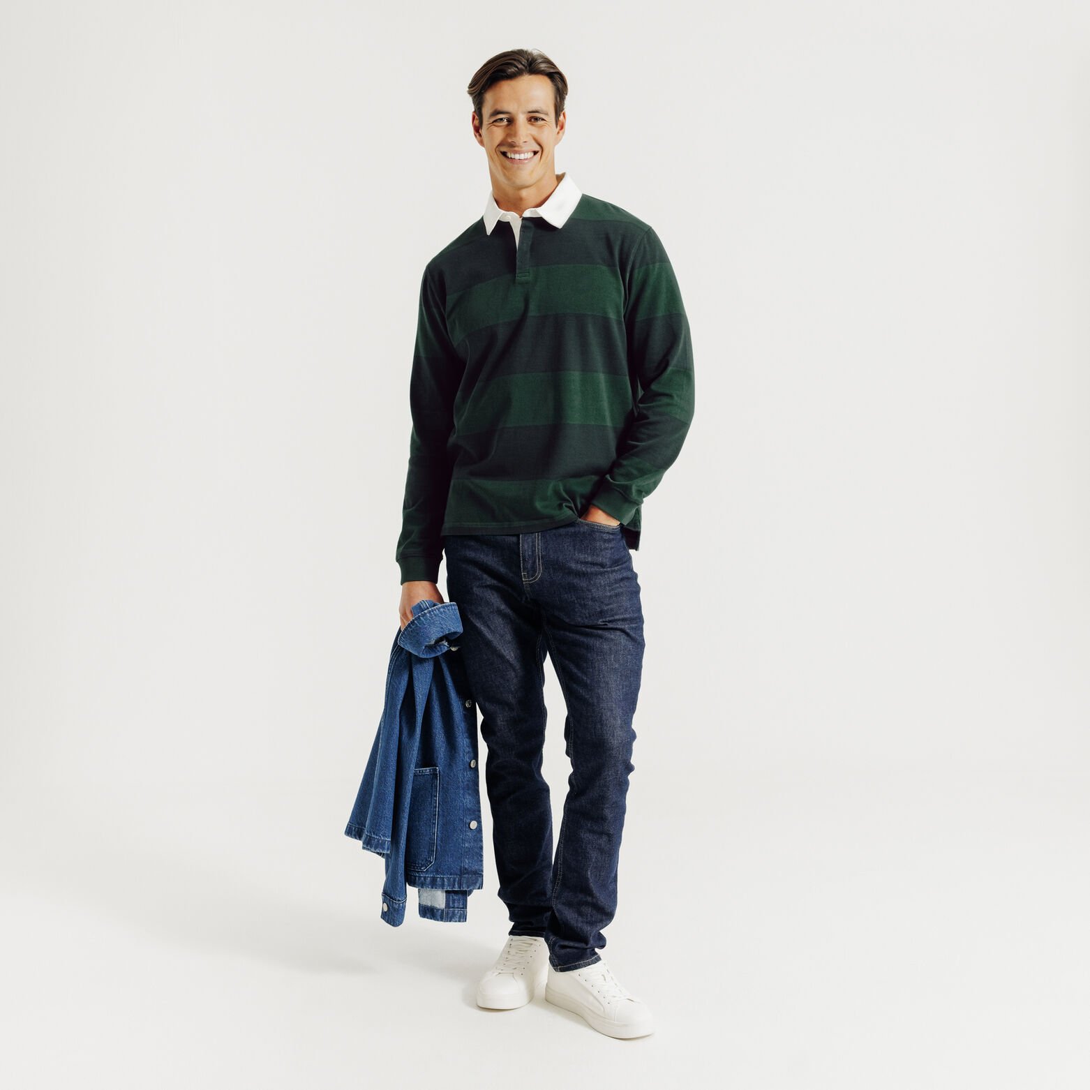 Polo manches longues ray&eacute;