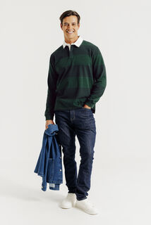 Gestreepte polo lange mouwen