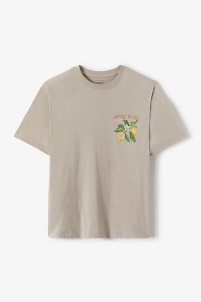 T-shirt met citroenprint voor-en achteraan