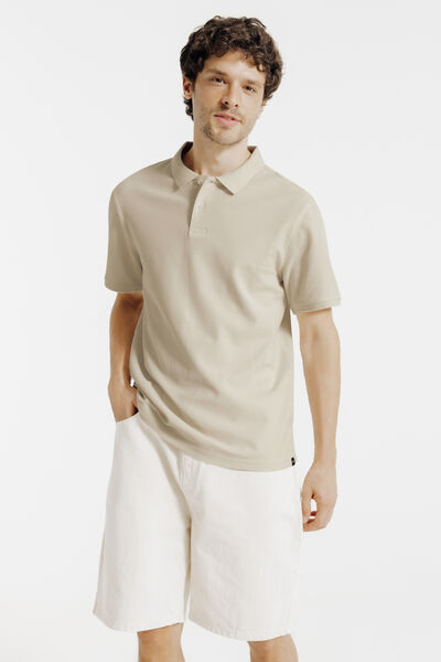 Polo manches courtes piqu&eacute; uni
