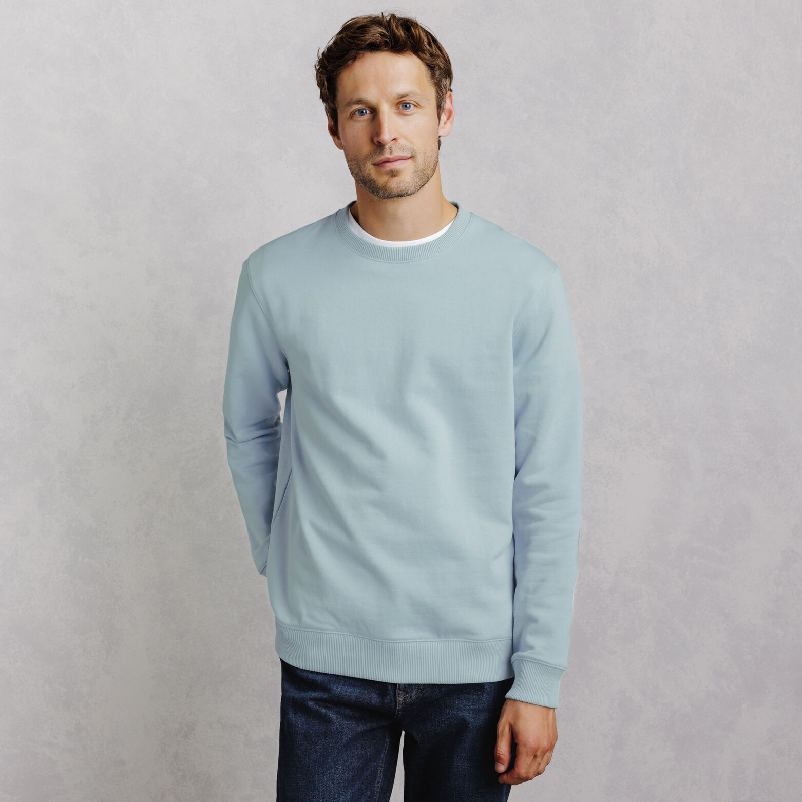 Sweat col rond molleton uni