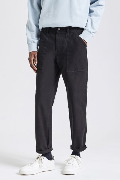 Pantalon large streetwear grandes poches avant Noir