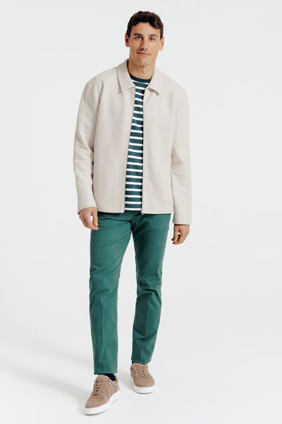 Sweat col chemise gaufr&eacute;