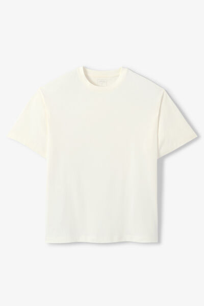 Tee shirt col rond relax imprim&eacute; dos timbre