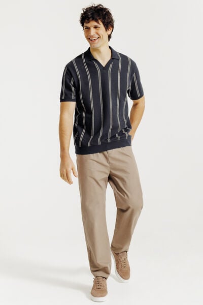 Gestreepte polo korte mouwen met resortkraag