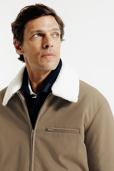 Blouson col chemise en sherpa amovible