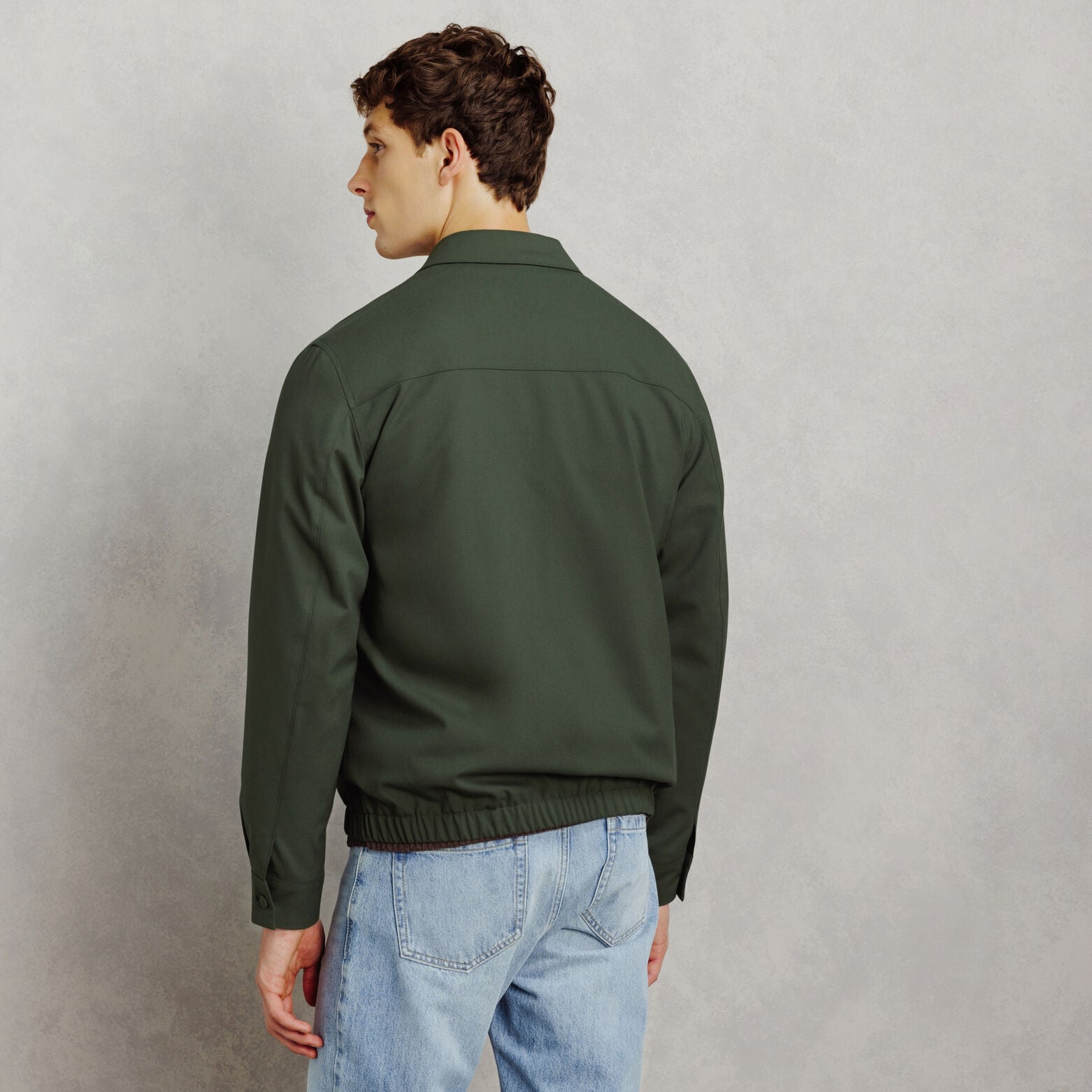 Veste zipp&eacute;e col chemise