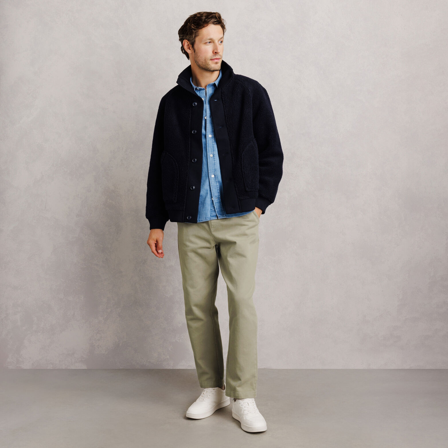 Pantalon tapered taille &eacute;lastiqu&eacute;e 100% coton