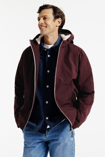 Blouson à capuche doublé en sherpa