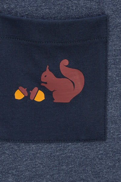 Tee shirt pyjama manches courtes motif écureuil