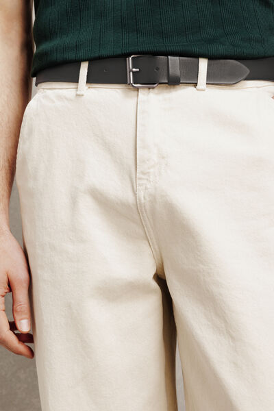 Ceinture large en cuir