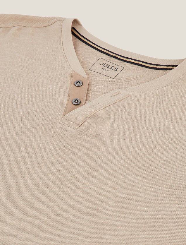 Tee shirt col tunisien manches longues