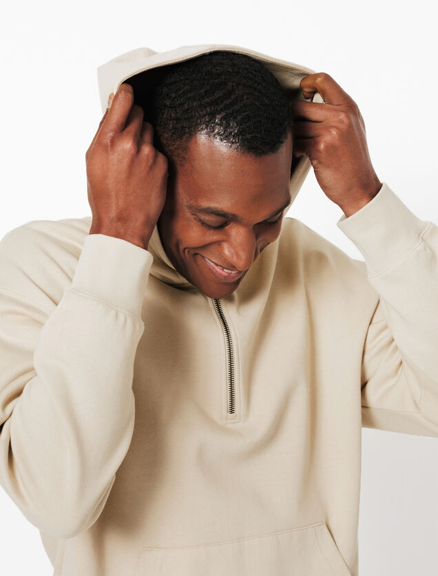 Sweat &agrave; capuche col zipp&eacute;
