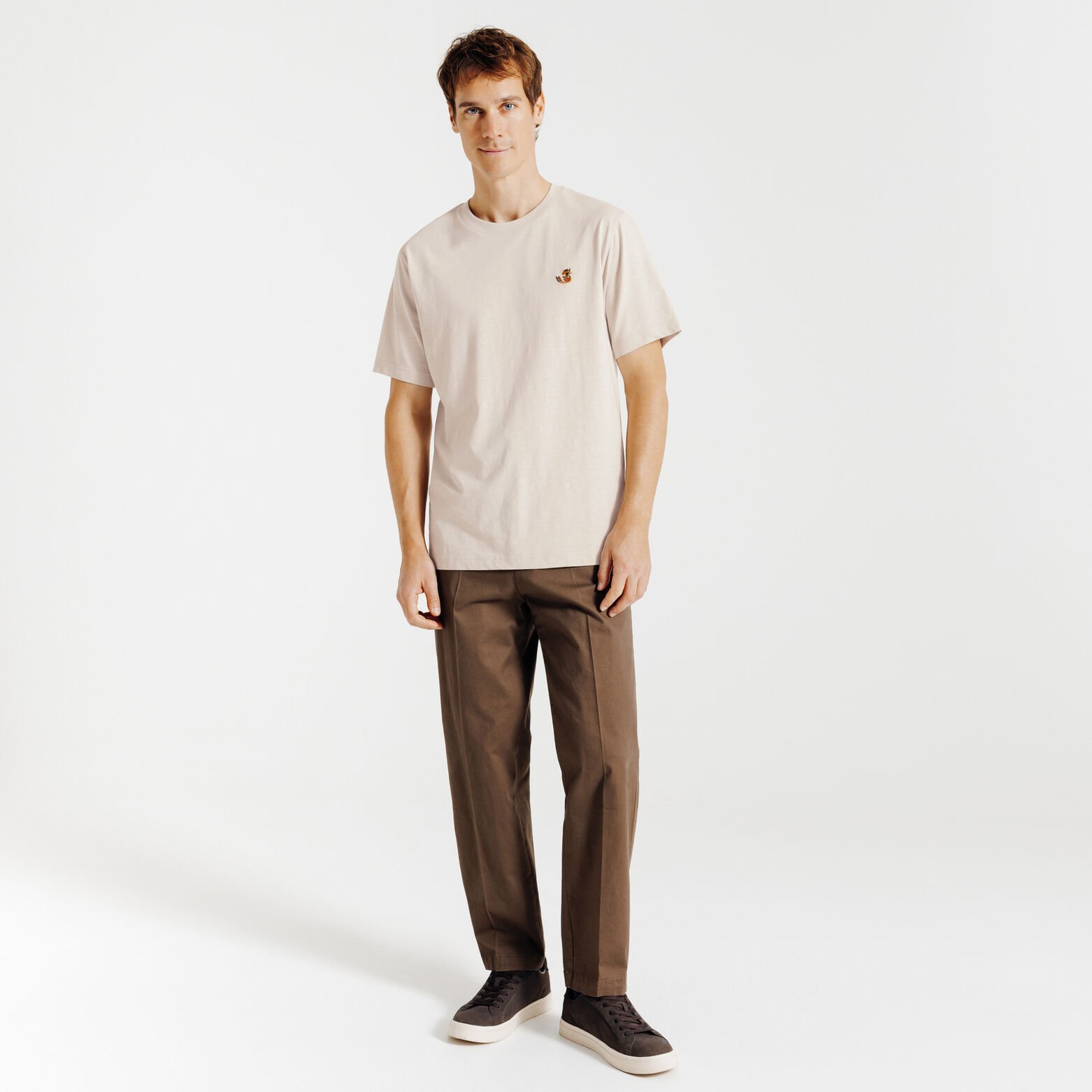 Tee shirt mati&egrave;re flamm&eacute;e broderie poitrine