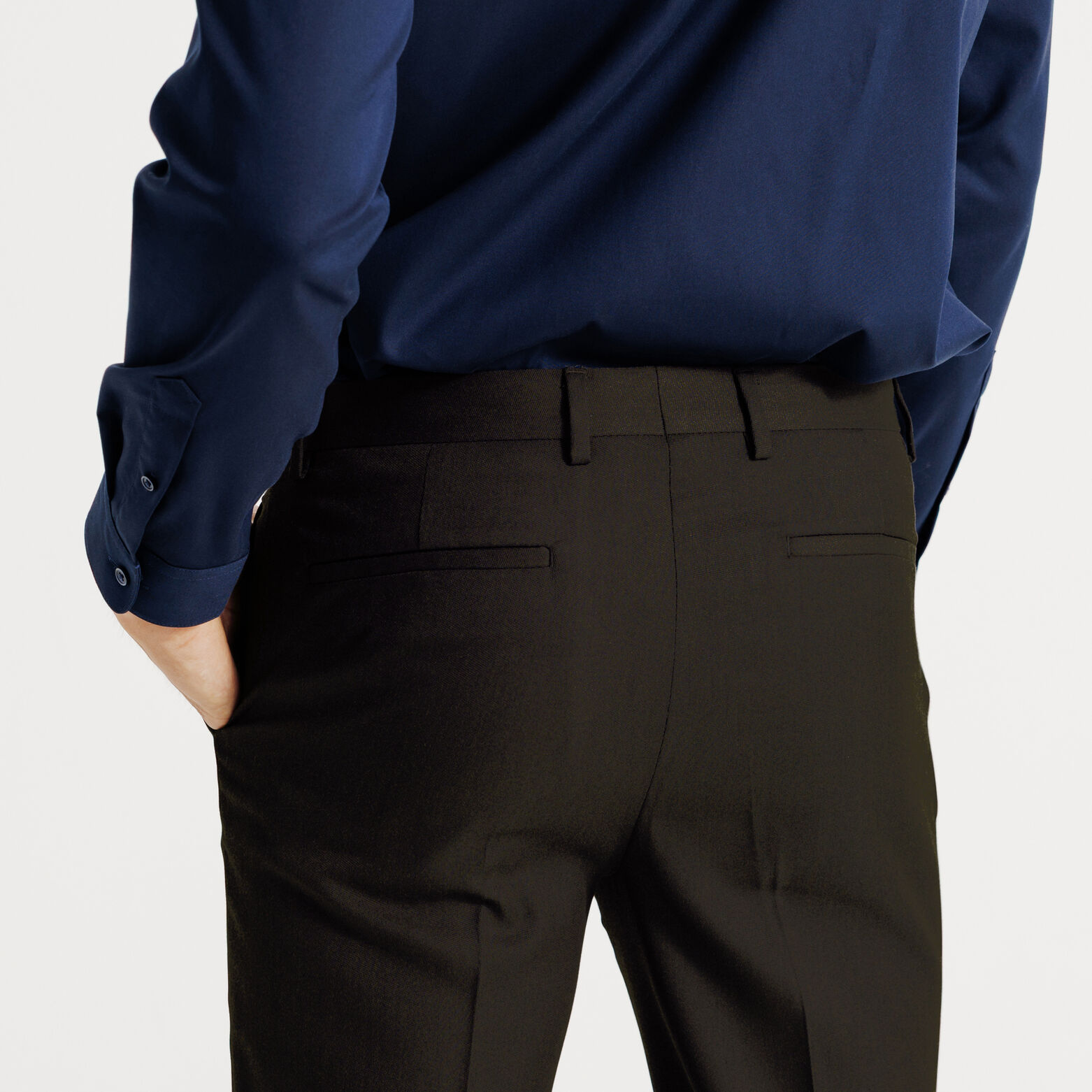 Slim fit effen kostuumbroek