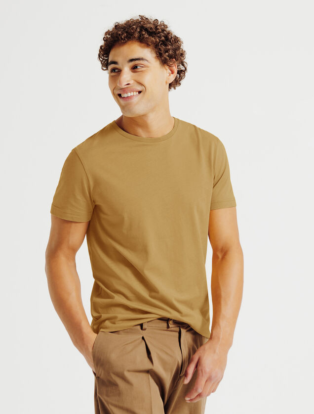 Tee shirt en coton col rond basique