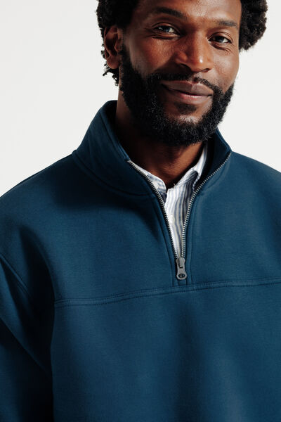 Effen sweater met opstaande ritskraag