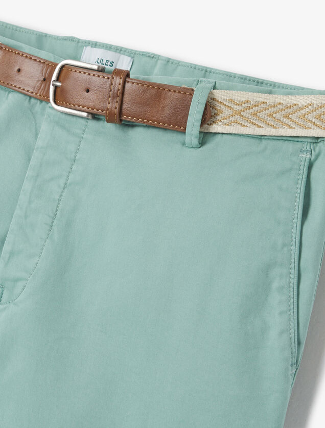 Effen chino short met riem