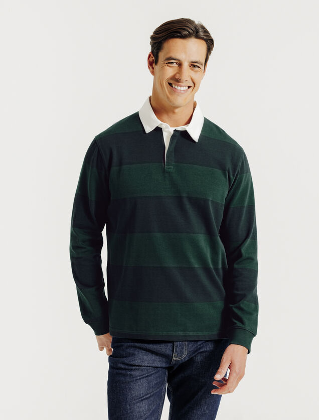 Gestreepte polo lange mouwen