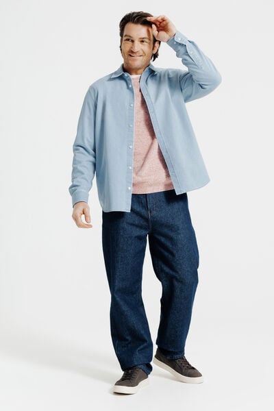 Regular fit denim hemd