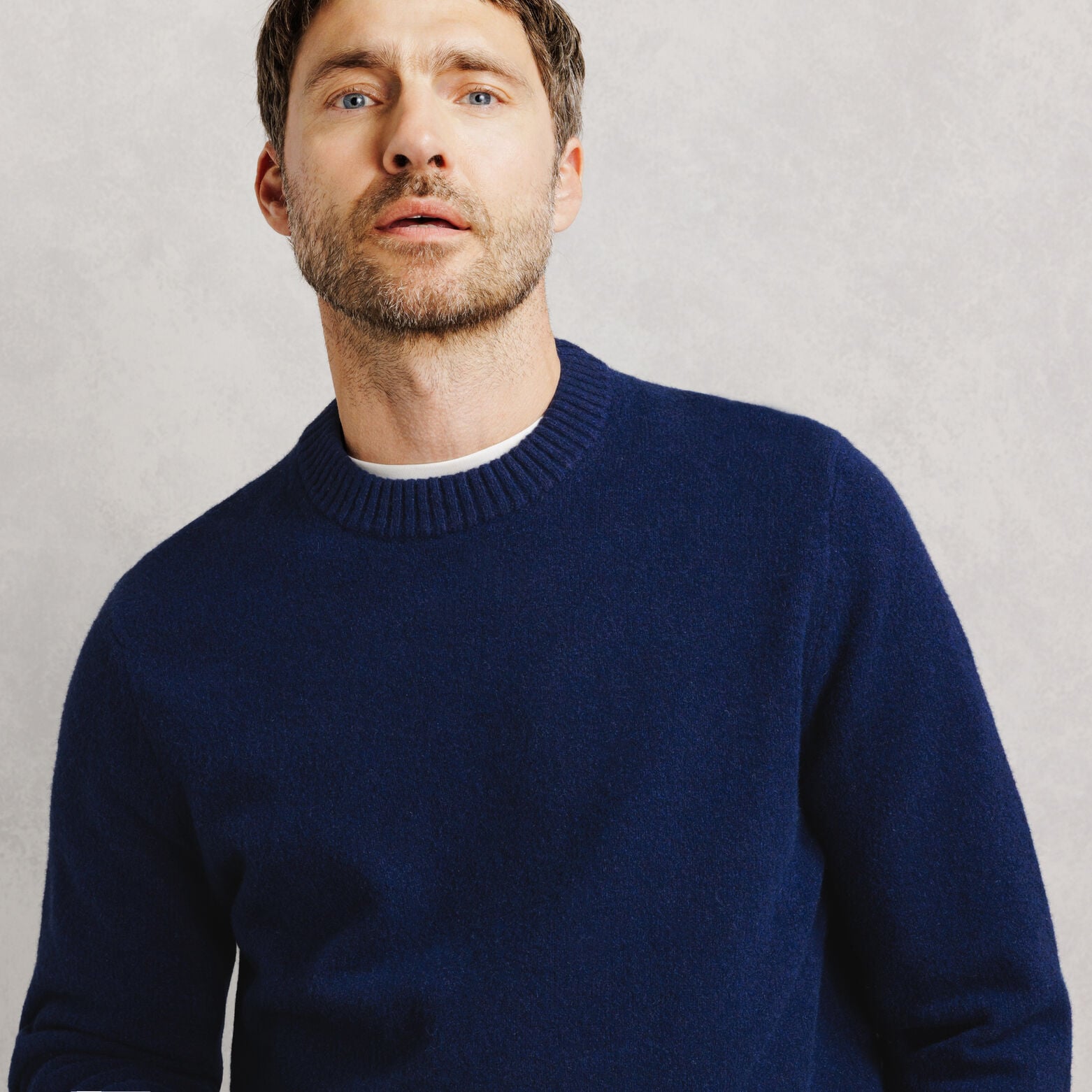 Pull col rond mousseux coton majoritaire