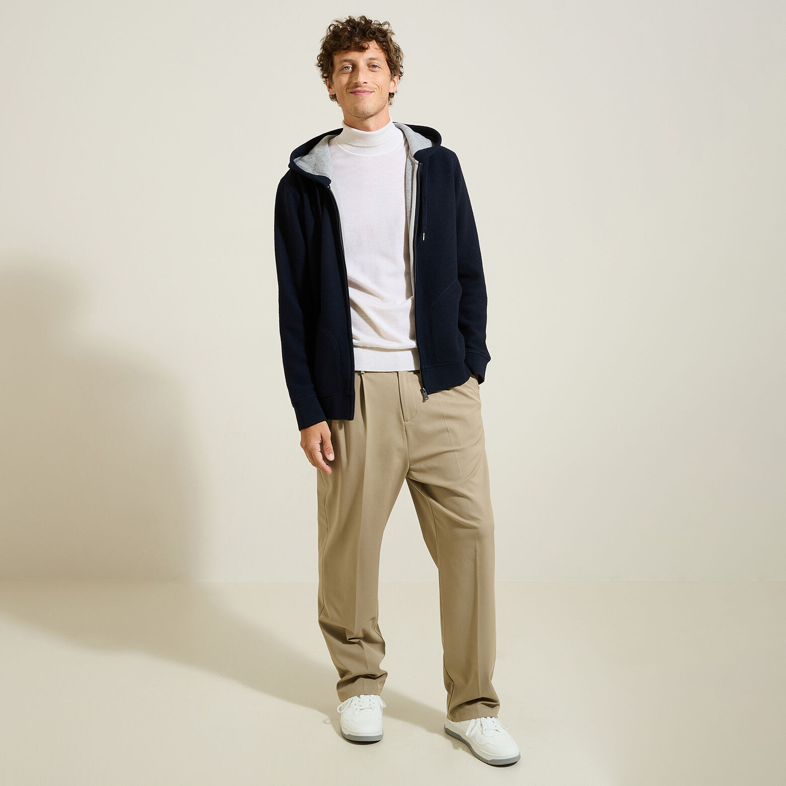 Sweat &agrave; capuche en maille zipp&eacute;