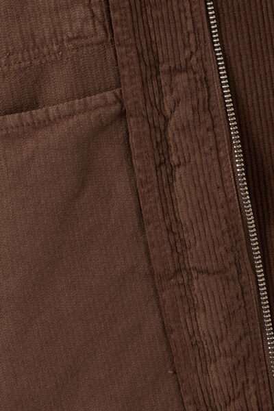 Veste zipp&eacute;e en velours col chemise