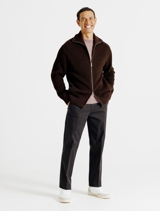 Gilet met rits en truckerskraag