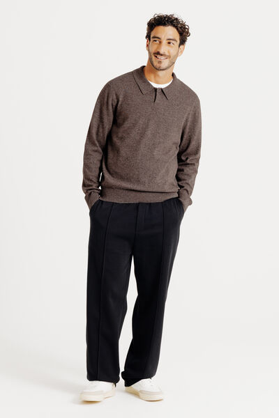 Tricot polo in merinos kasjmier