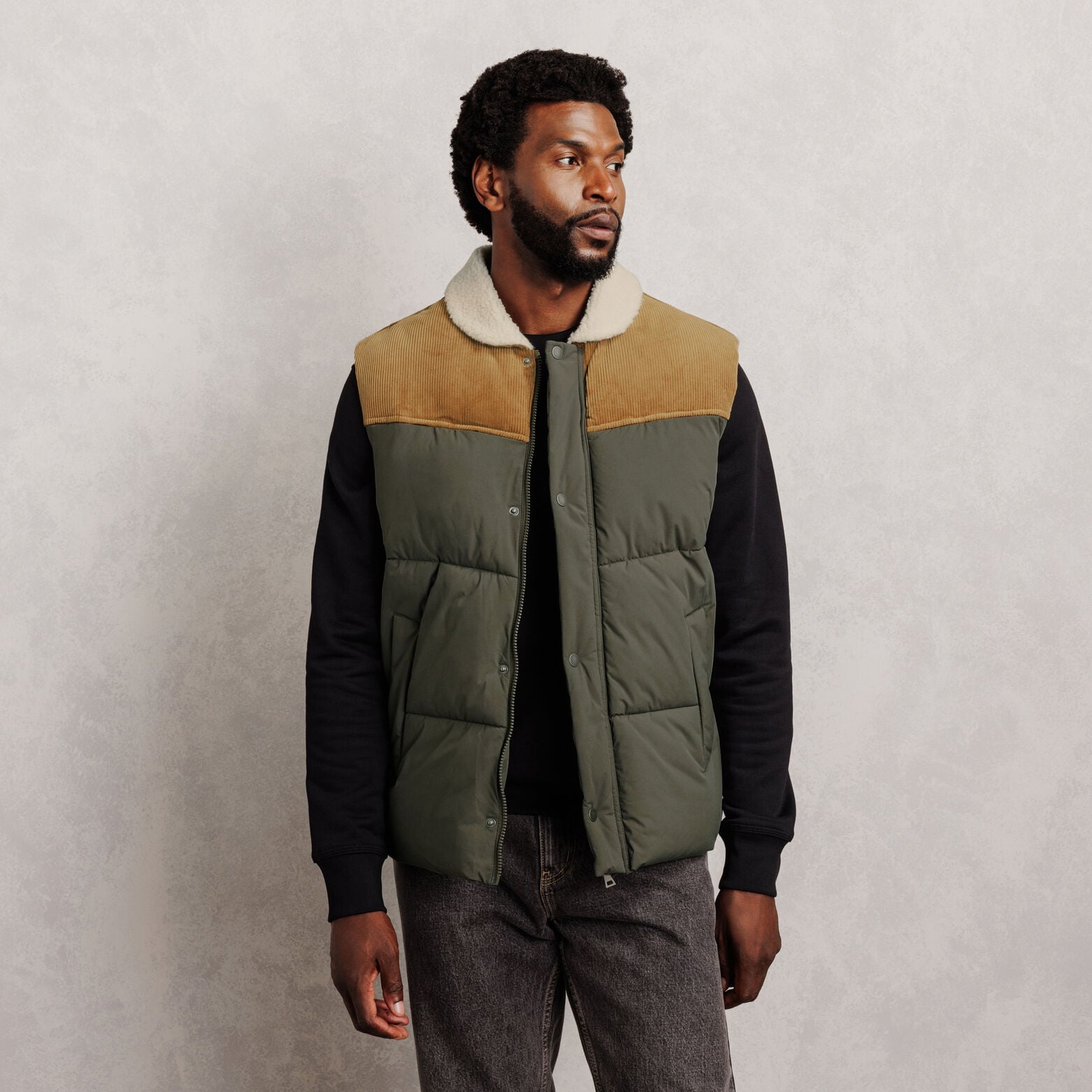 Doudoune sans manches col en sherpa