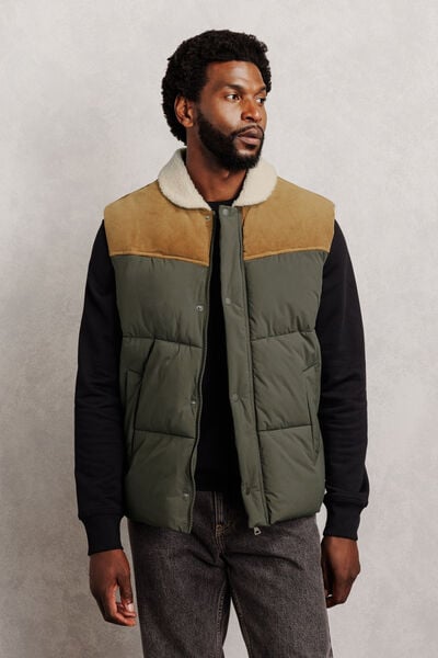 Doudoune sans manches col en sherpa